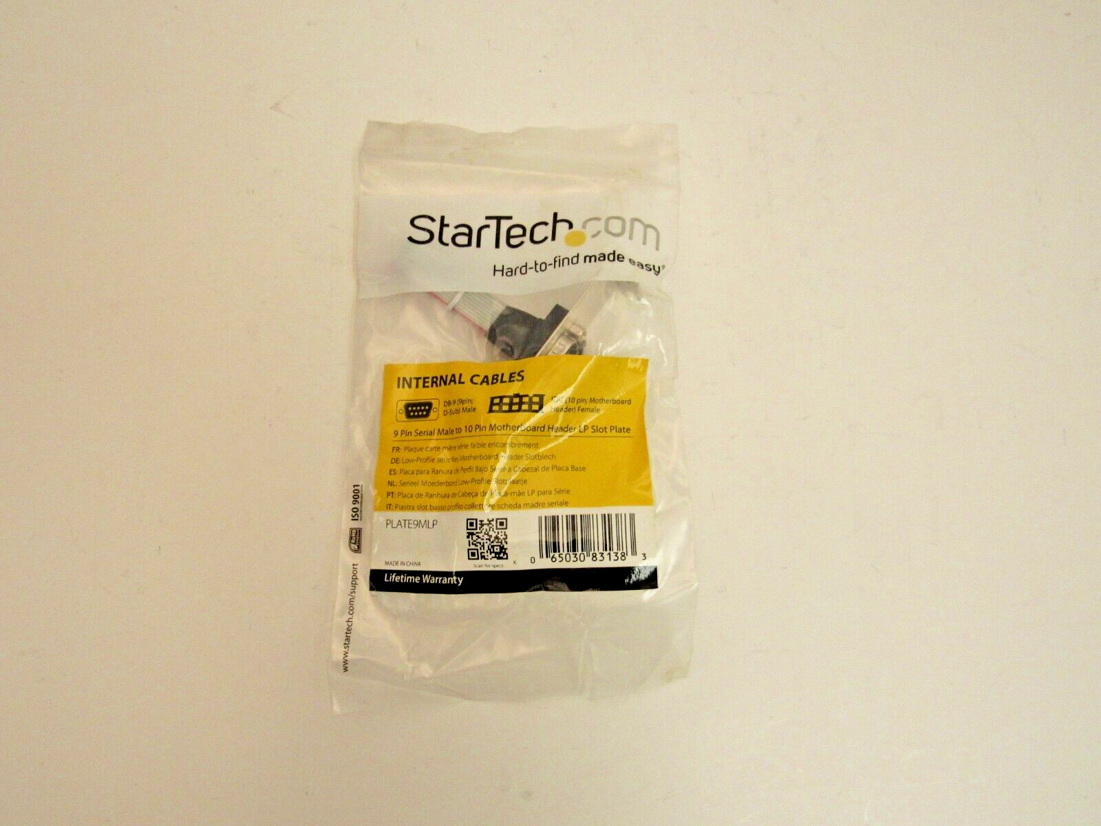 STARTECH 9 Pin Serial Male to 10 Pin Motherboard Header LP Slot Plate F-12