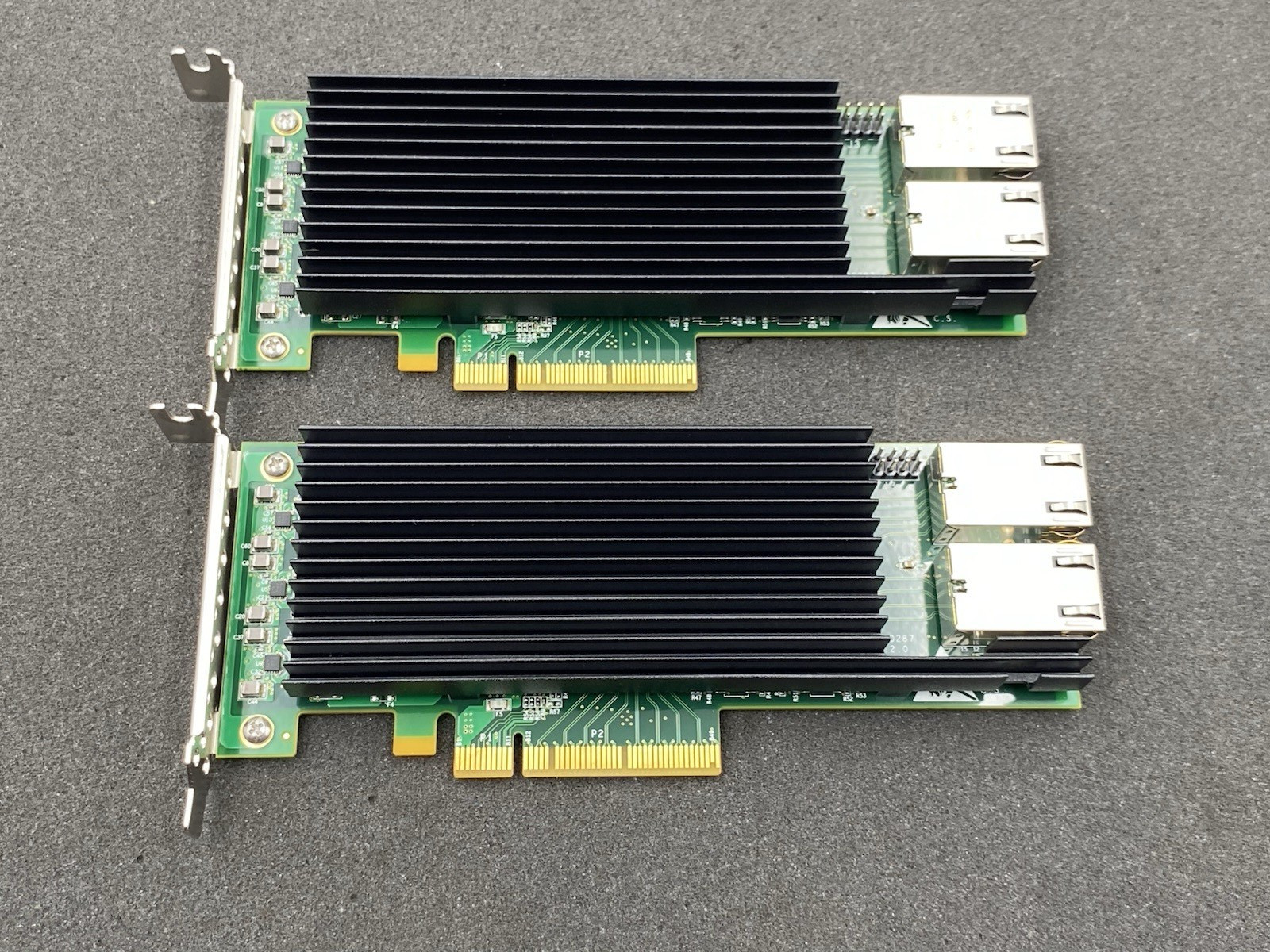 LOT OF 2 Silicom PE210G2I40-T Dual Port 10Gb Ethernet PCIe Network Adapter Card