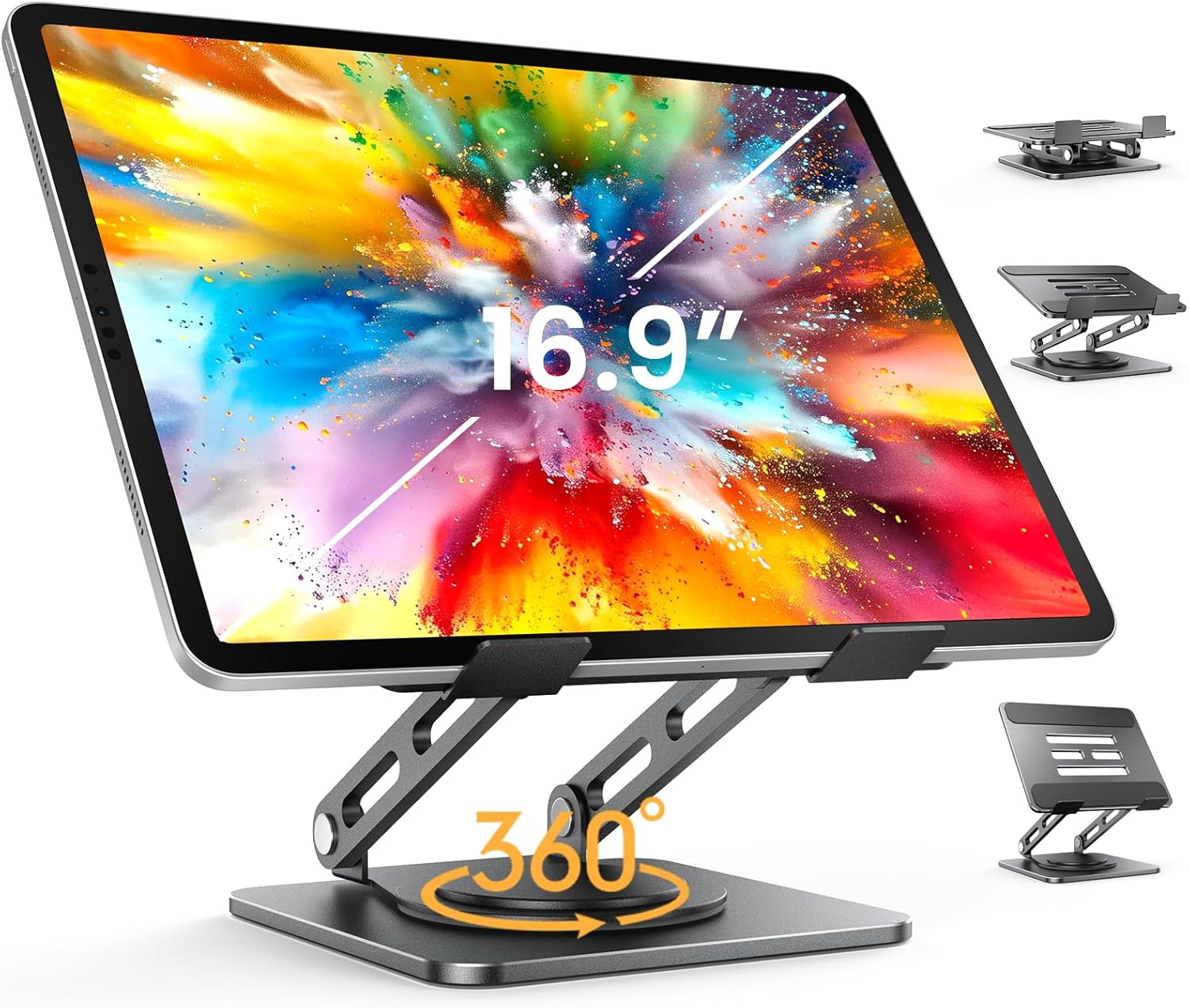Adjustable Tablet Stand, 360 Rotating Ipad Stand with Heavy-Duty Base, Tablet Ho