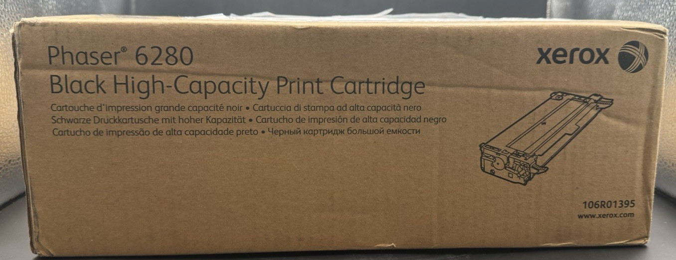 Genuine Xerox 106R01395 Black High Capacity Toner Phaser 6280 OEM Sealed