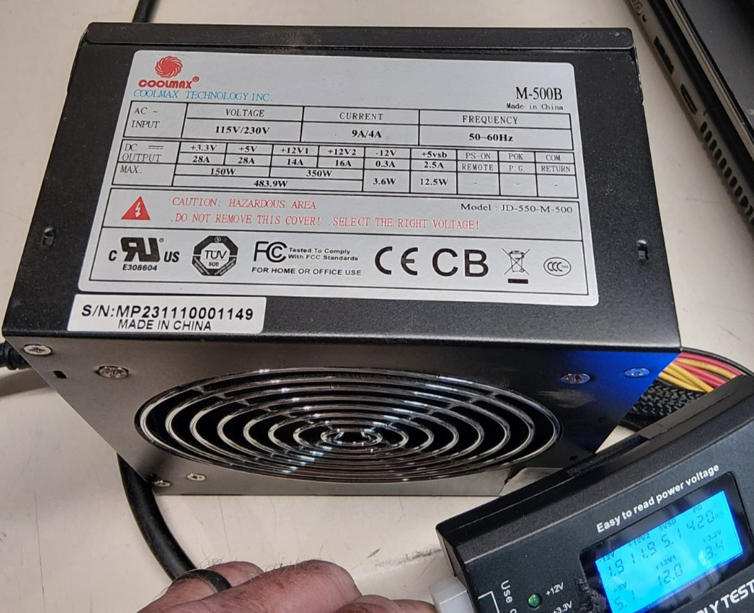 Coolmax M-500B 500W Silent Fan EPS Power Supply