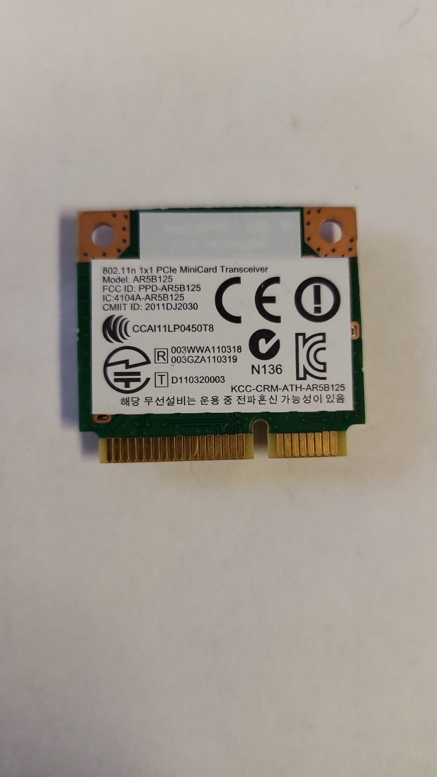 Asus A540L A540LA Wifi  WLAN Card  Atheros  AR5B125 802.11b/g/n FULLY TESTED-USA