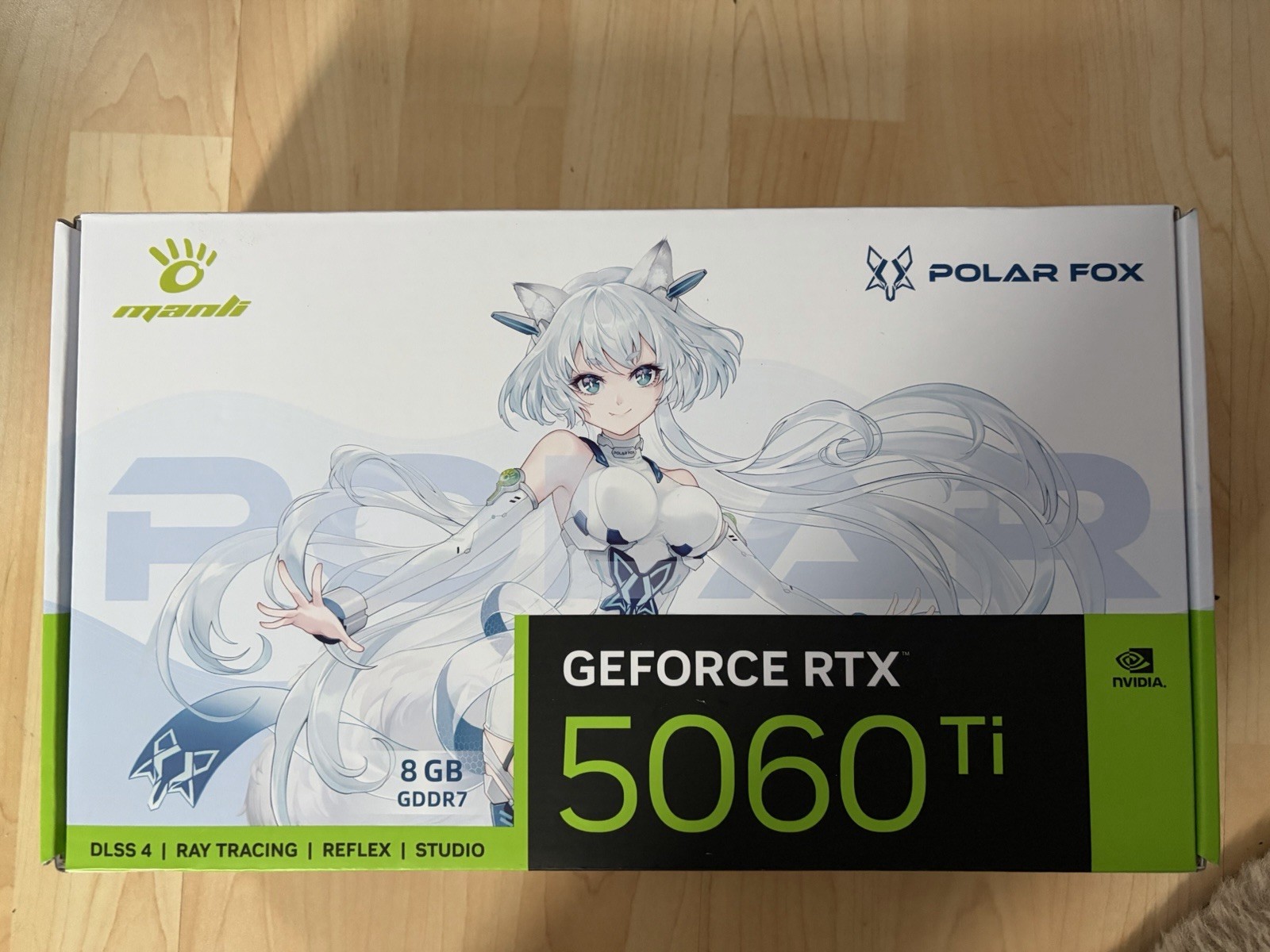 Manli GeForce RTX 5060 Ti 8GB GDDR7 Polar Fox White ARGB Graphics Card New Warranty