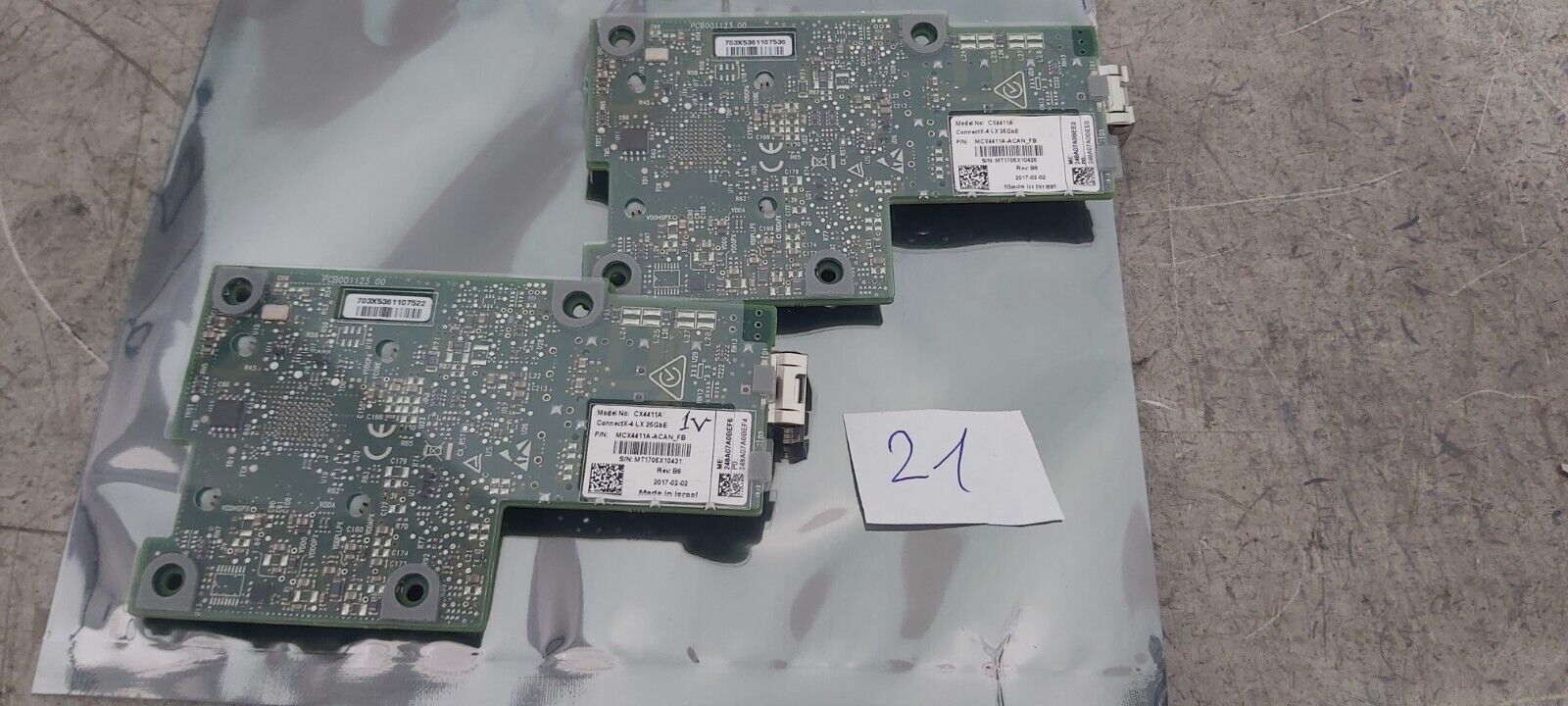 Lot of 2 Mellanox Nvidia MCX4411A-ACAN_FB Adapter #21-1 Make Offers UPS Ship