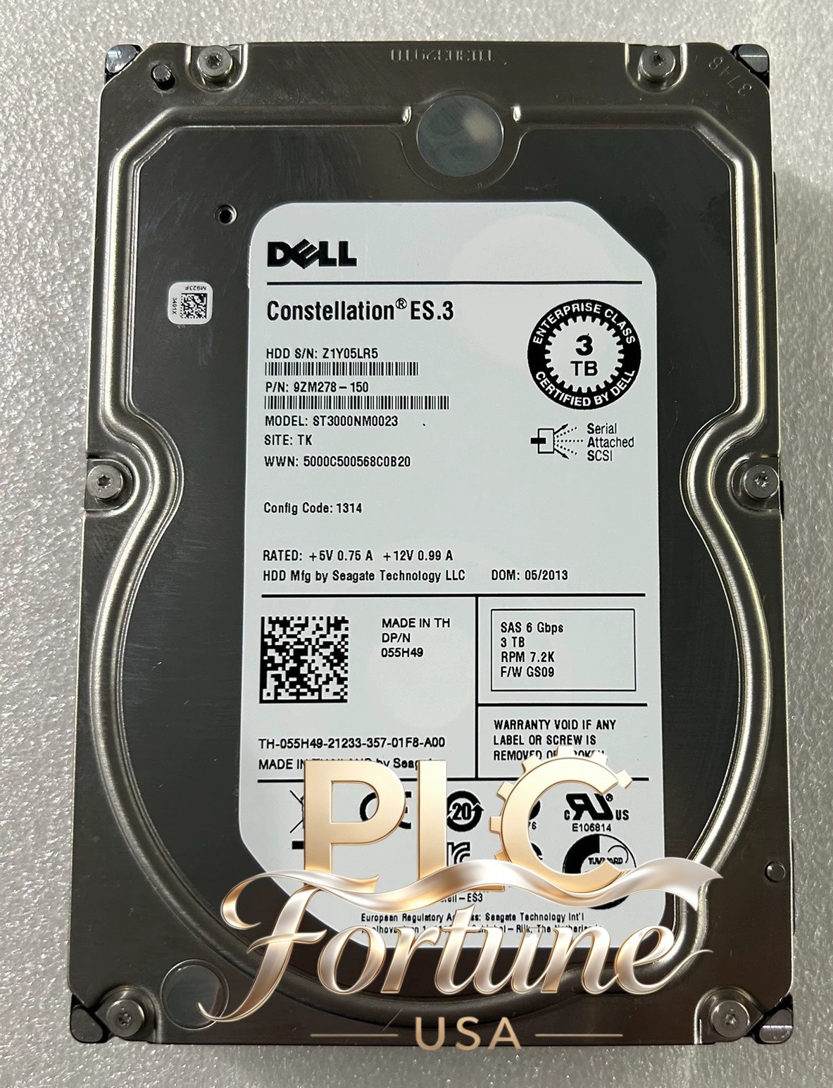 New Dell 55H49 055H49 ST3000NM0023 Seagate 3TB 7200RPM 6Gb/s 3.5" SAS Hard Drive