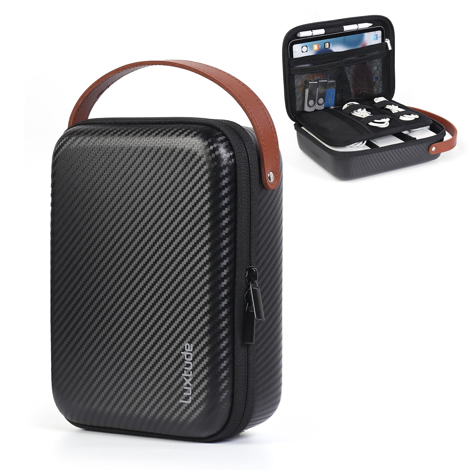 Luxtude Electronics Organizer Travel Case for Chargers Small, Black Single