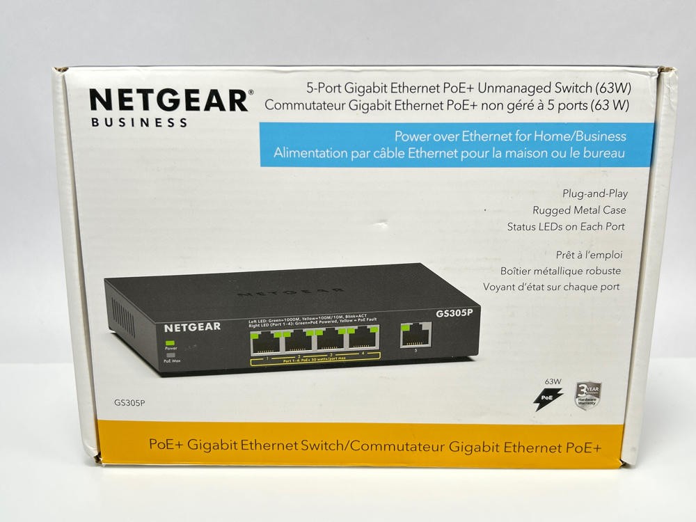 NETGEAR GS305P 5-Port PoE Gigabit Switch 4x PoE+ 63W Desktop Wall Mount