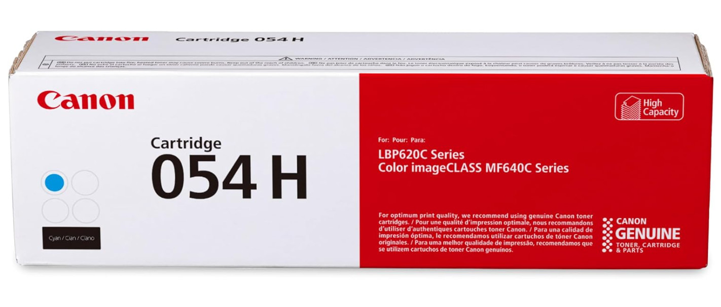 Canon 054H Cyan Toner Genuine OEM High Yield 2300 Pages New