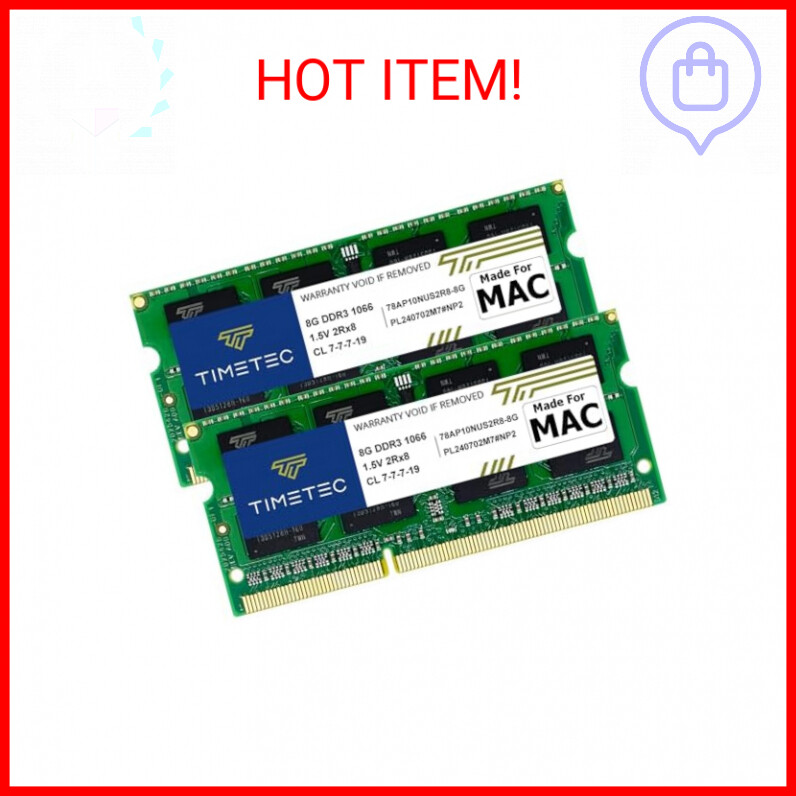 Timetec 16GB KIT(2x8GB) Compatible for Apple DDR3 1067MHz / 1066MHz PC3-8500 RAM