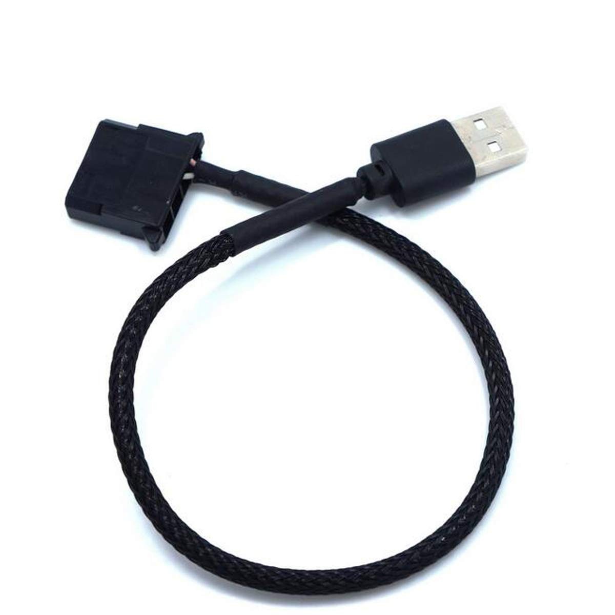 OPSFALCON 2 Pack USB to 4-Pin Molex Fan Power Cable, USB-Molex Black