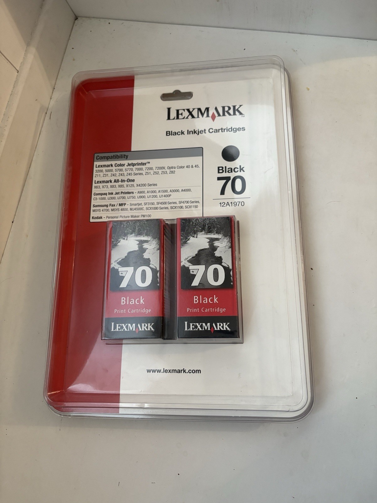 Lexmark Black inkjet Cartridges 70 2 Pack 12A1970 Sealed