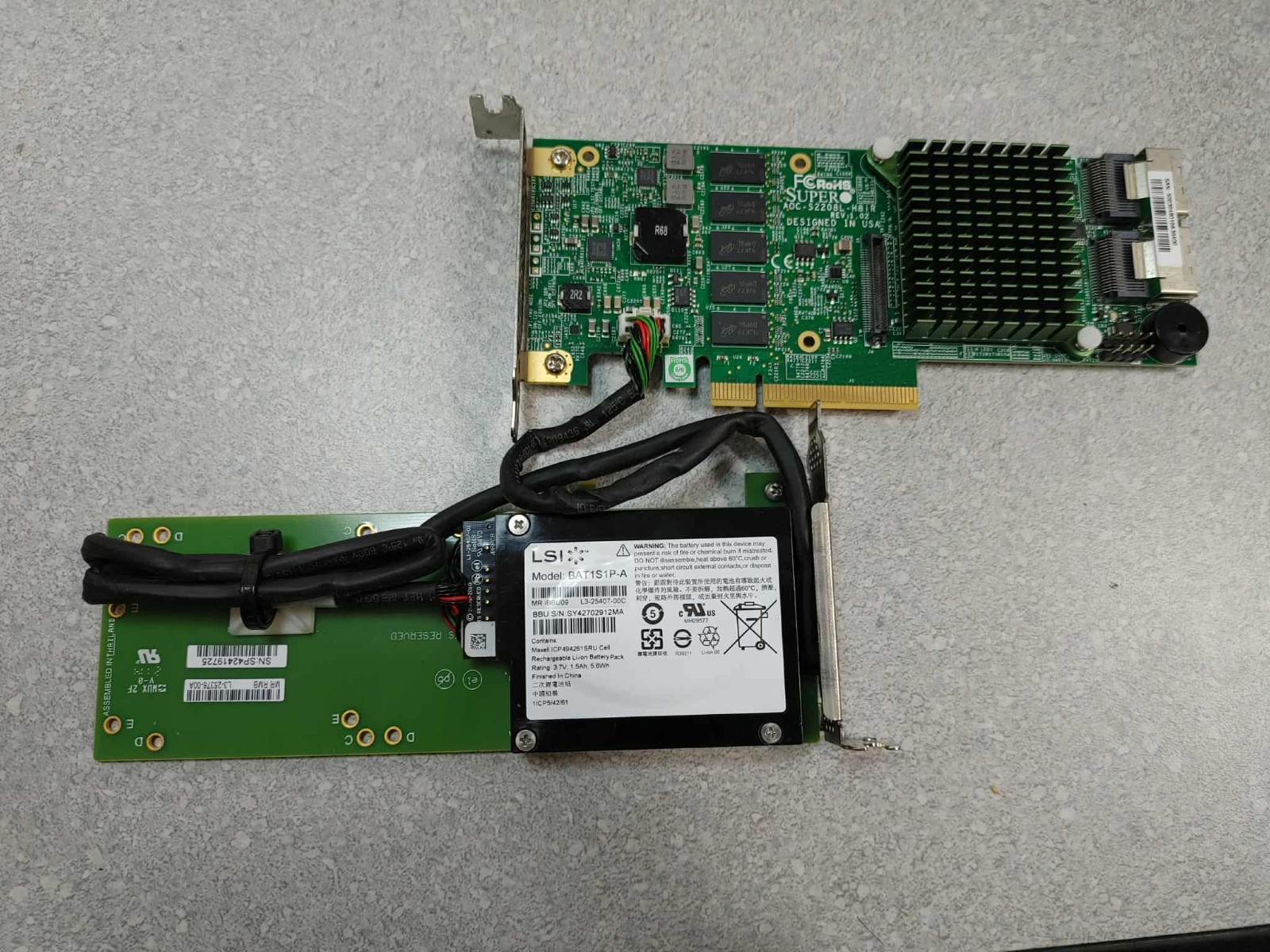 Supermicro AOC-S2208L-H8IR 8 Port 6Gbps SAS SATA Raid Controller w/ battery