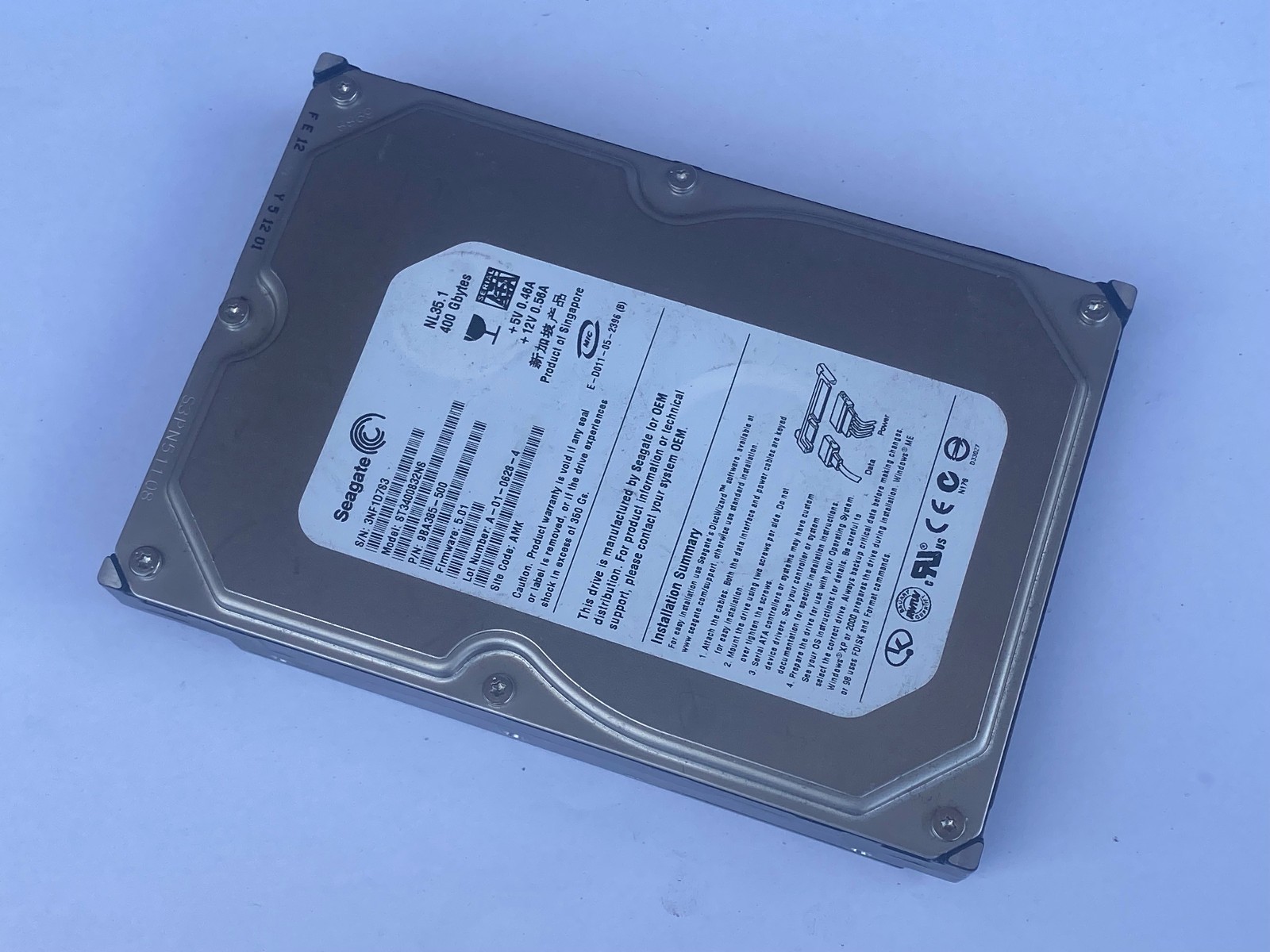 Seagate ST3400832NS PN:9BA385-500 400GB Hard Drive
