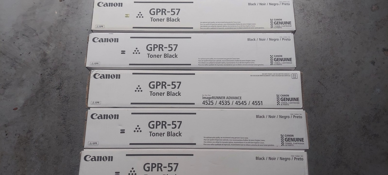 Genuine Canon GPR-57 Toner 0473C003AA Black -Brand New  Factory Sealed Lot of 5