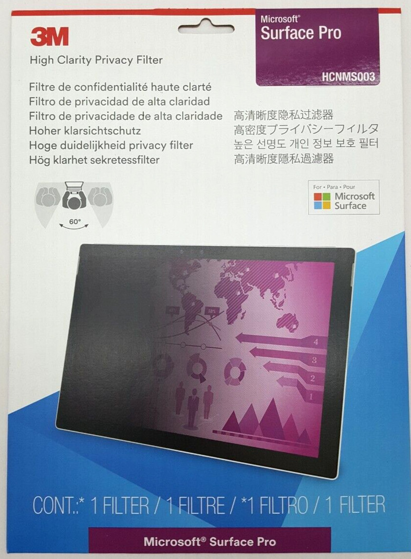 Sealed 3M HCNMS003 3M High Clarity Privacy Filter Black For Surface Pro