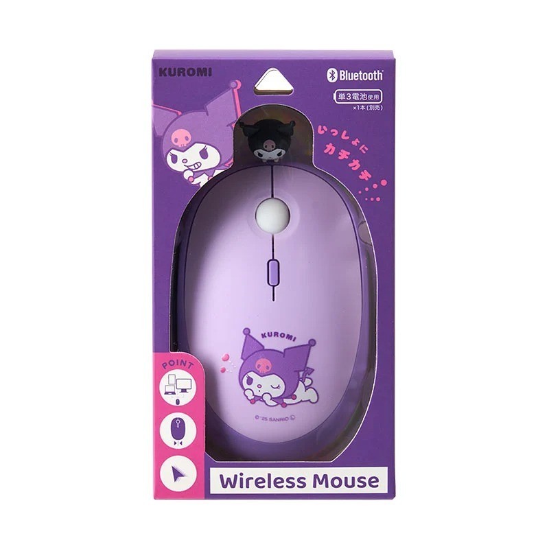 Sanrio Kuromi Wireless Mouse - 3 Device Bluetooth w/Detachable Charm