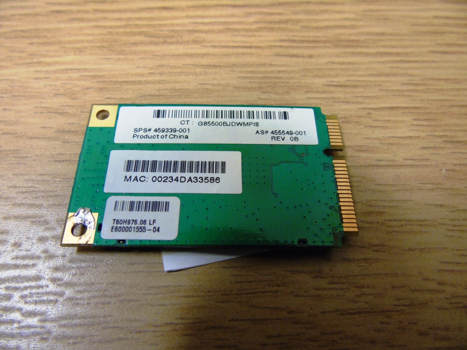 Genuine HP Pavilion G60-119OM DV6700 Laptop WiFi Card Adapter 459339-001