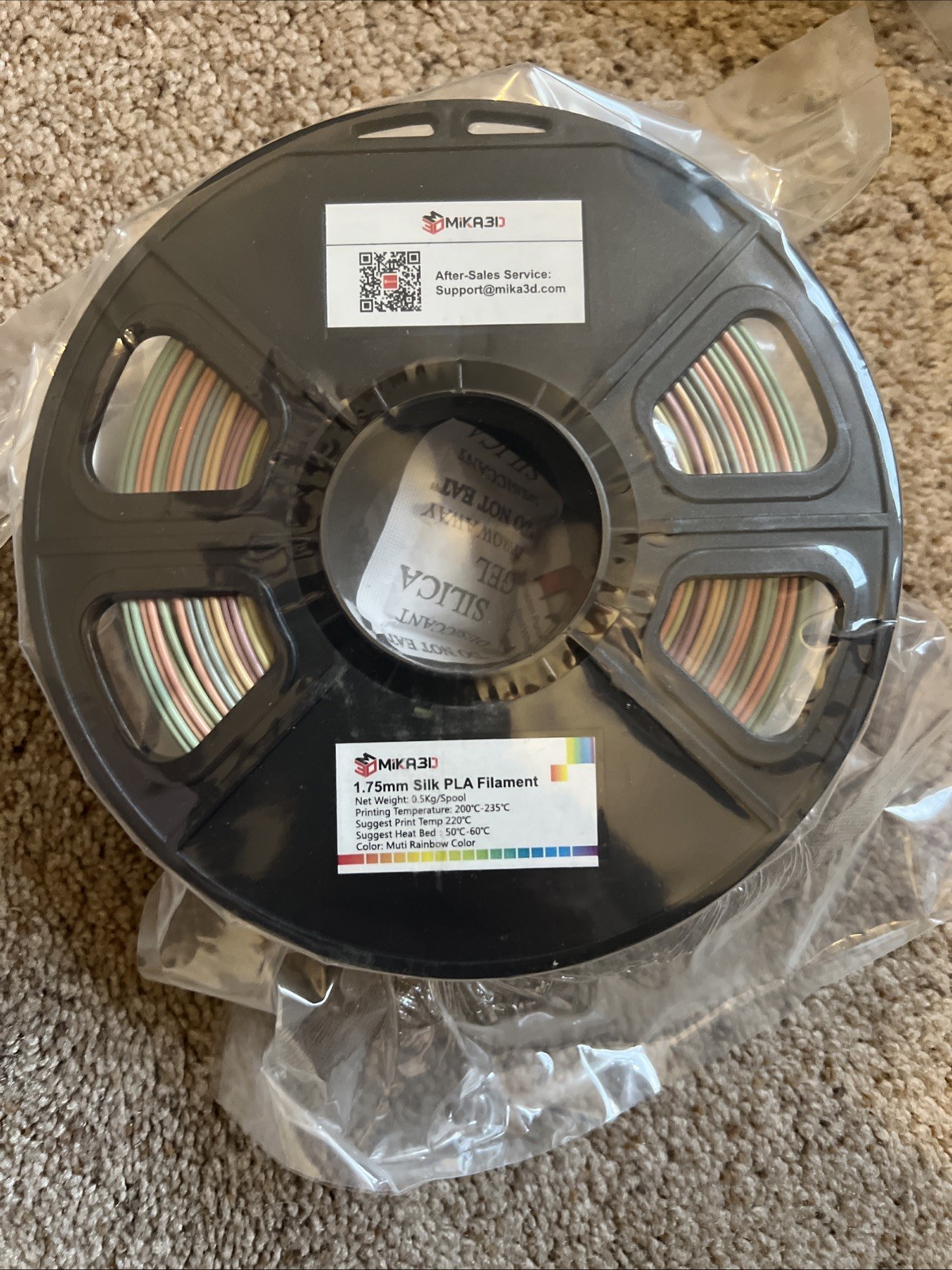 MIKA3D Silk  1.75mm Rainbow Multi-Colored Fast Color Change PLA