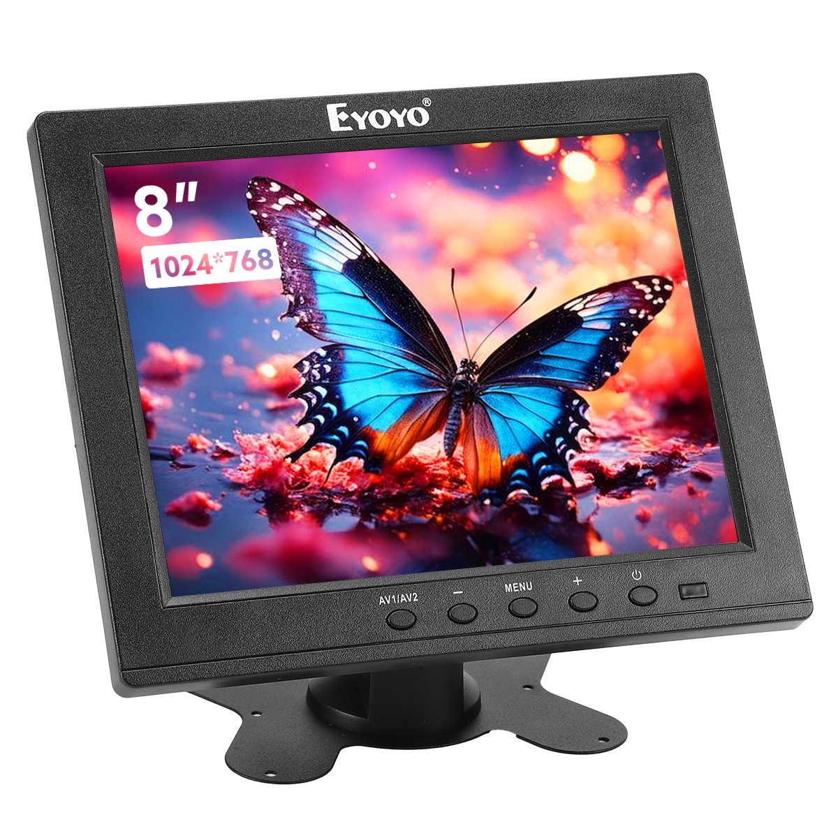 Eyoyo 8" Monitor VGA 1024x768 HDMI AV BNC w/ Speakers for CCTV Security Screen