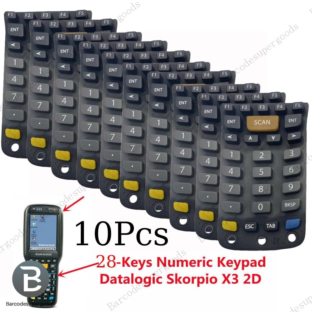 10 Packs 28-Keys Numeric Keypad Replacement for Datalogic Skorpio X3 2D Scanner