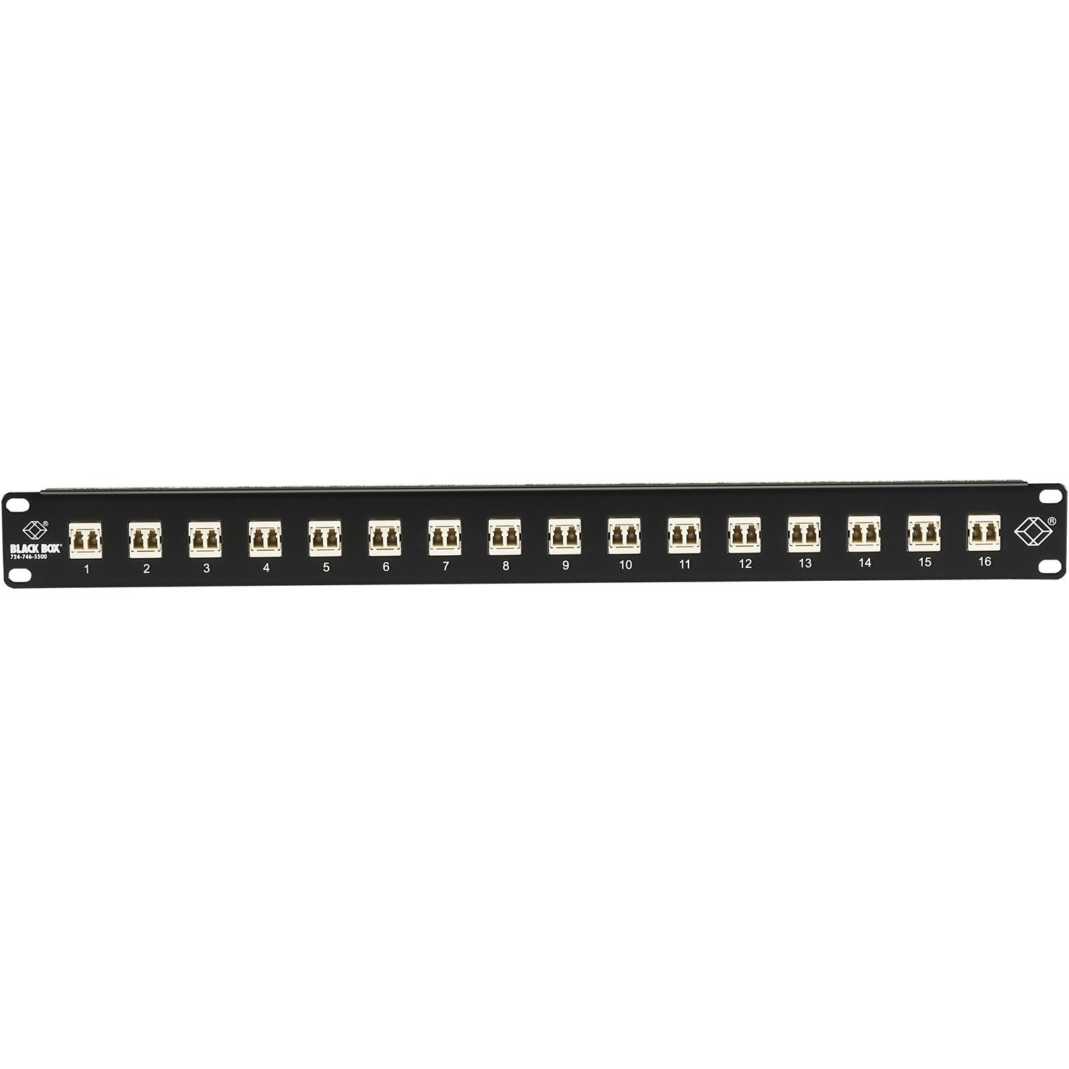 Black Box Connect Rackmount Preloaded Fiber Panel - 1U, [16] LC Duplex (jpm390a)