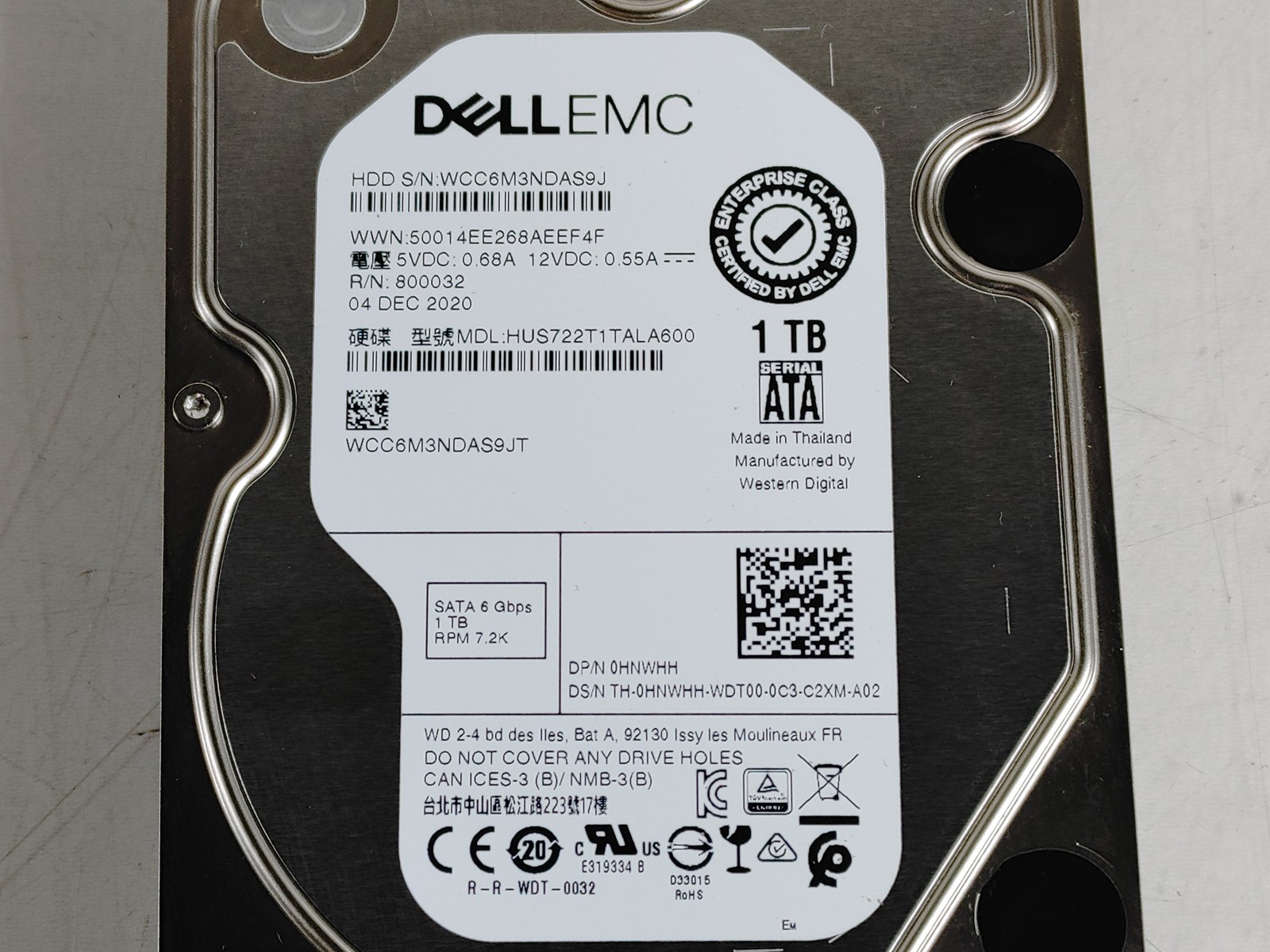 HGST Dell EMC HUS722T1TALA600 1 TB SATA III 3.5 in Enterprise Drive
