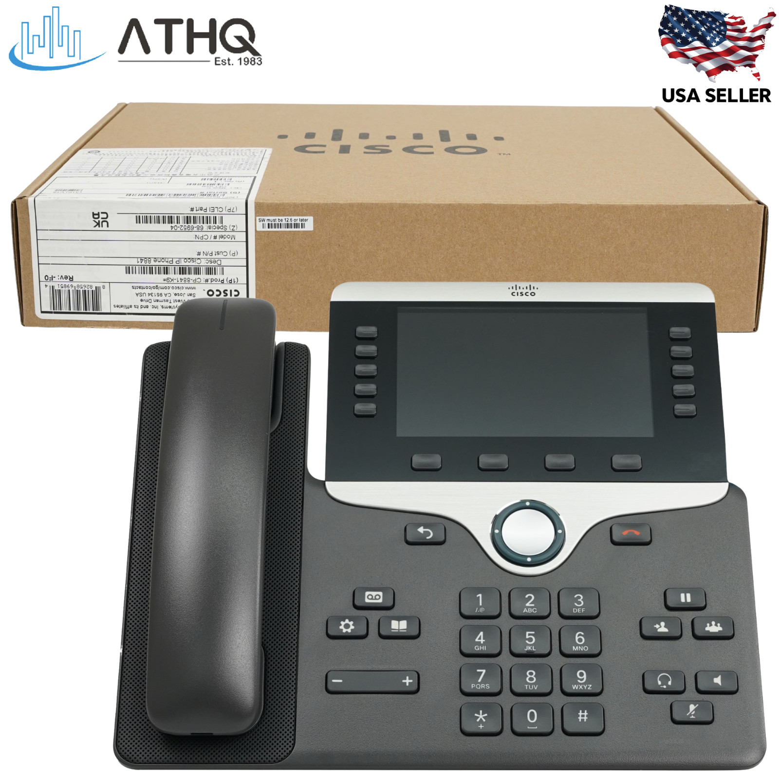 Cisco CP-8841-K9 IP Phone 8841 5-Line SIP VoIP Gigabit PoE Color LCD Desk NEW