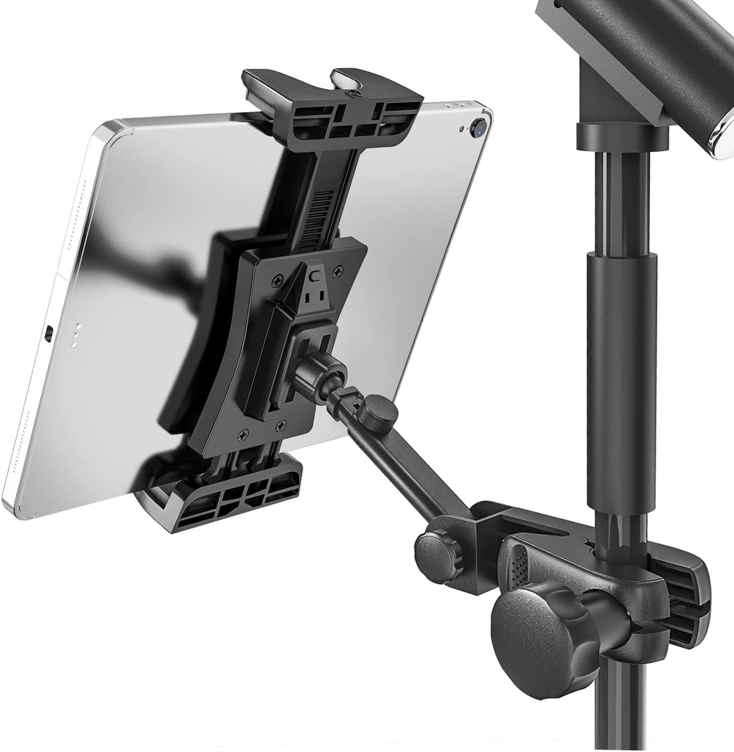 Tablet Holder for Microphone Stand, Jubor iPad Mic Music Stand Holder Smartphone