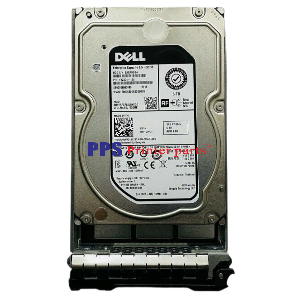 ST6000NM0095 DELL RHVWG 0RHVWG 3.5" 6TB 7.2K 12GBPS 512E SAS HARD DRIVE W Tray