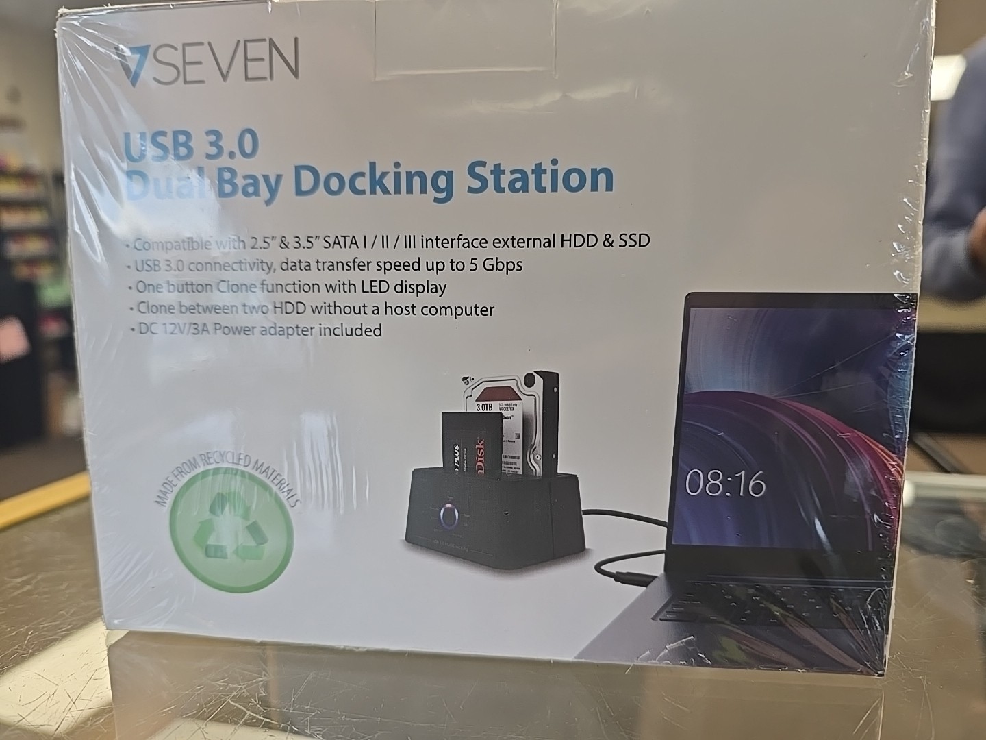 NEW VSEVEN USB 3.0 Dual Bay Docking Station 2.5" & 3.5” SATA BUDBDS-BLK