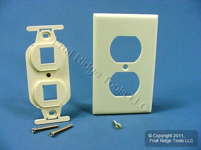Leviton 41087-2A Almond 1-Gang Quickport 2-Port Wallplate Insert Duplex 106