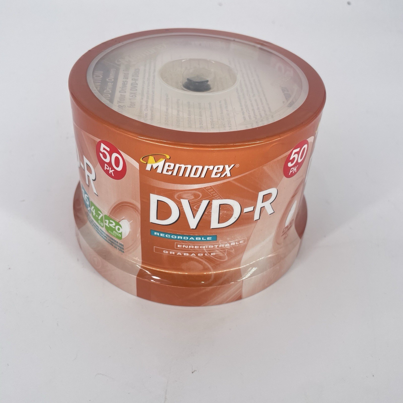 Memorex DVD-R 16X 4.7GB 120min - 50PK - NEW Sealed Spindle