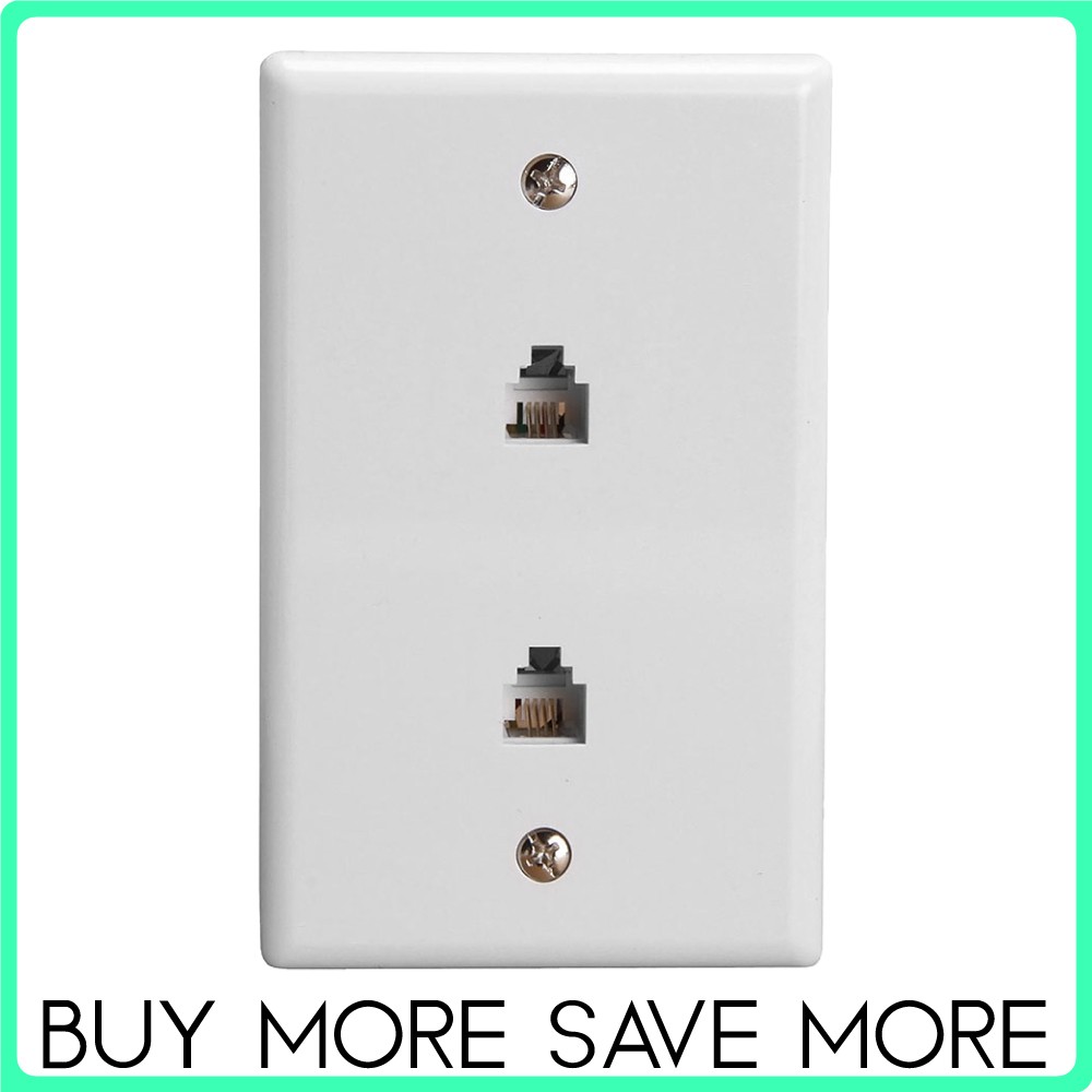 RJ11 Telephone Wall Plate 6P4C Modular Face Plate FAX Phone Line White LOT
