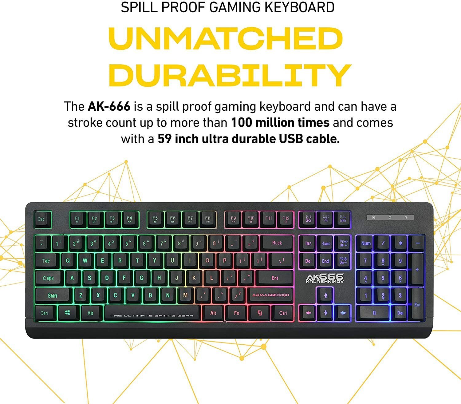 AK-666 Pro Gaming Keyboard professional backlit keyboard Ergonomic Wrist Rest