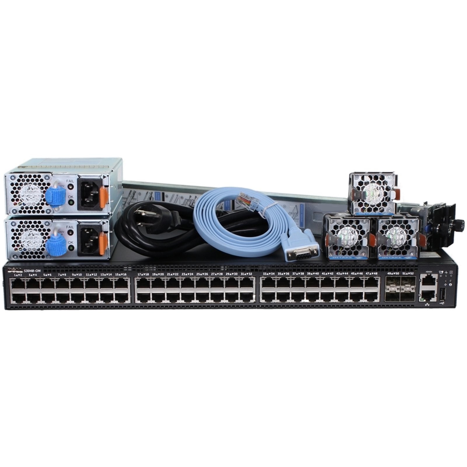 Dell Networking S3048-ON 48P 1GbE 4P SFP+ PSU-I/O 2 PSU Switch (Rails)