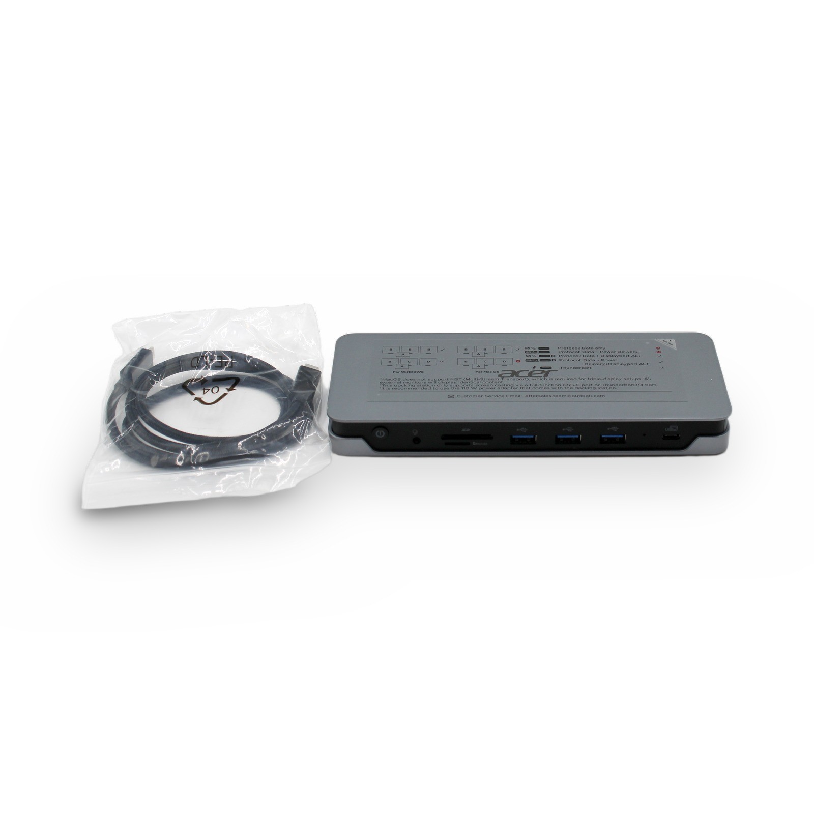 Acer ODK370 13-in-1 USB-C Docking Station HDMI DP Ethernet w/ 110W Adapter