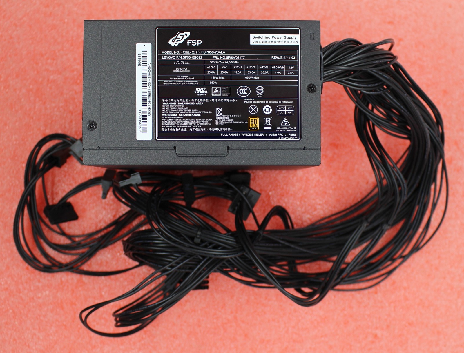 5P50V03177 - Lenovo Legion Series 650W 100-240Vac 90% PSU