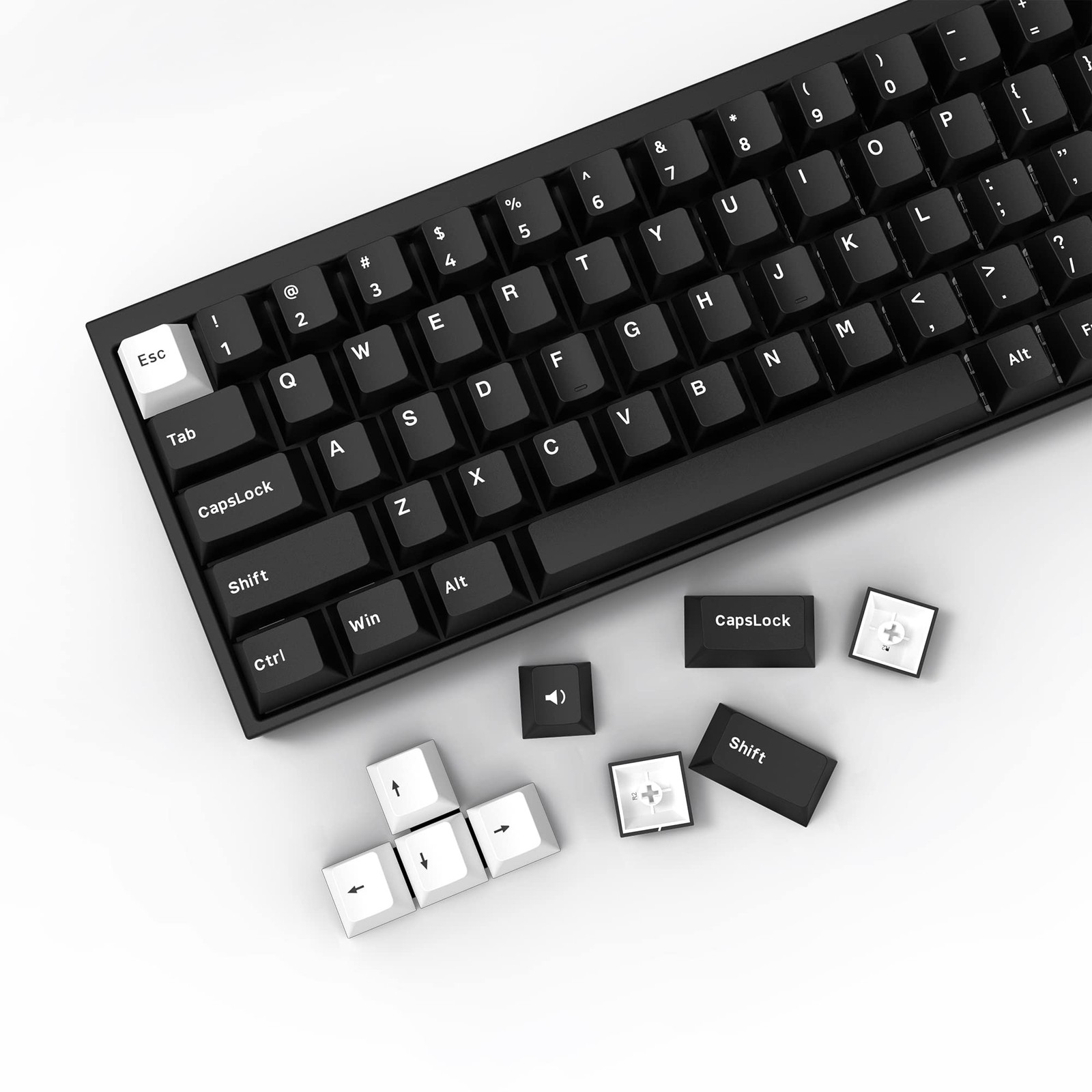 XVX WOB Keycaps 168 Keys Double Shot PBT Custom Set White On Black Cherry