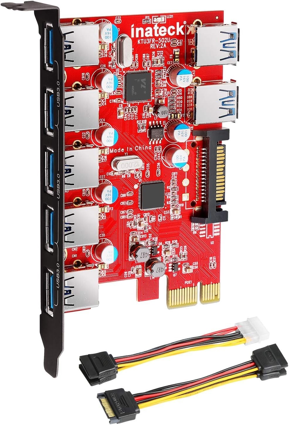 Inateck KTU3FR-502U 7Port USB 3.0 5Gbps PCI Express Expansion Adapter Card SATA