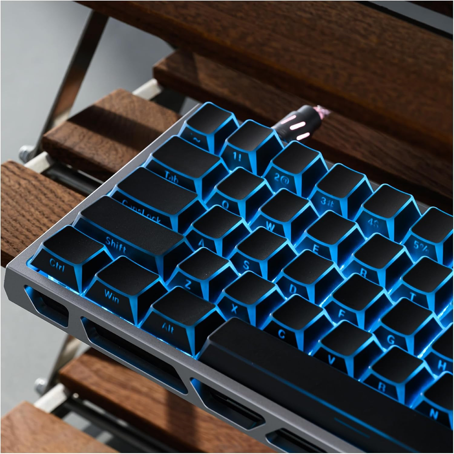 XVX Black Prism Shine through Keycaps, PBT &PC Doubleshot Cherry Profile Keycap