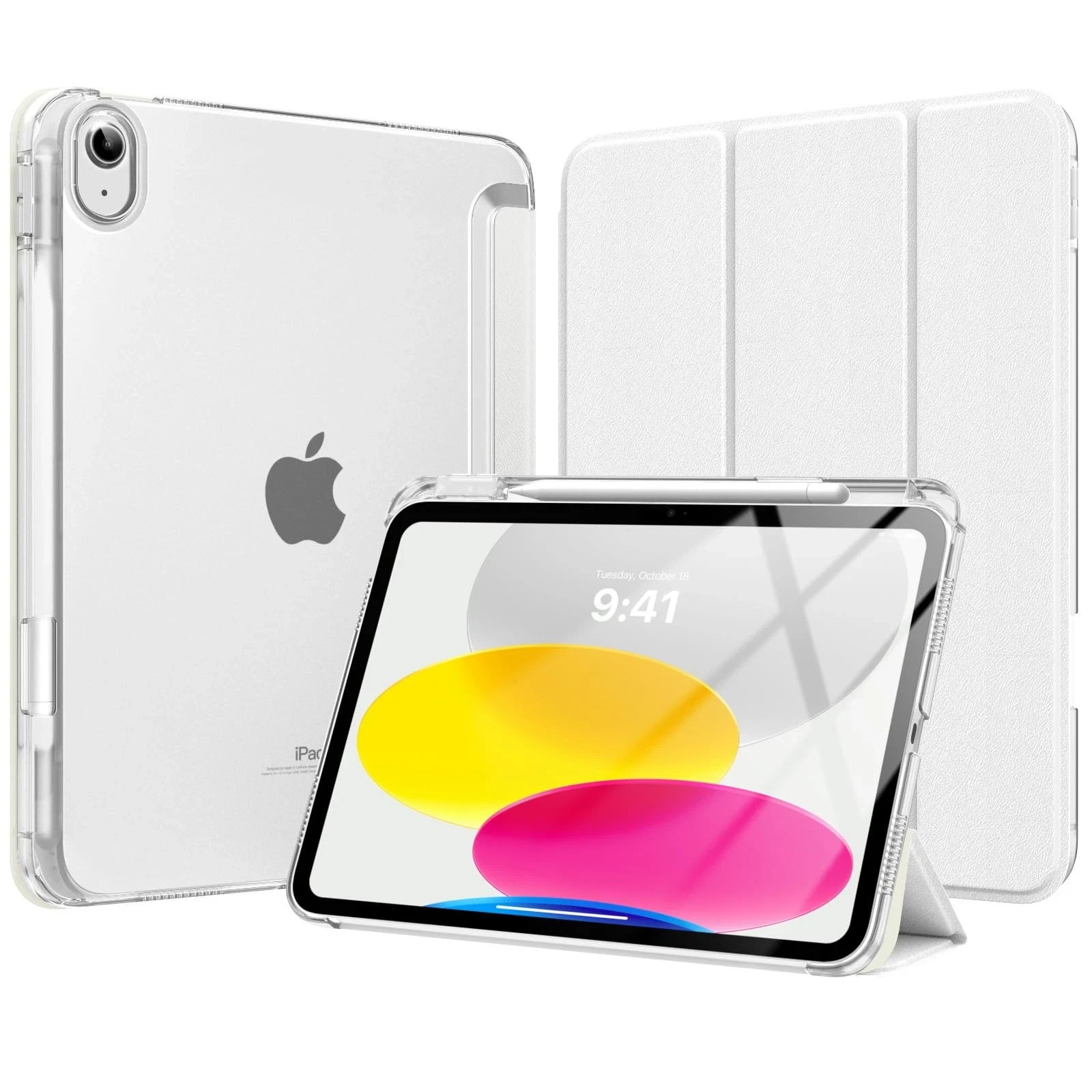 MoKo Case for iPad (A16) 11th Generation 11 Inch 2025, 10th White 
