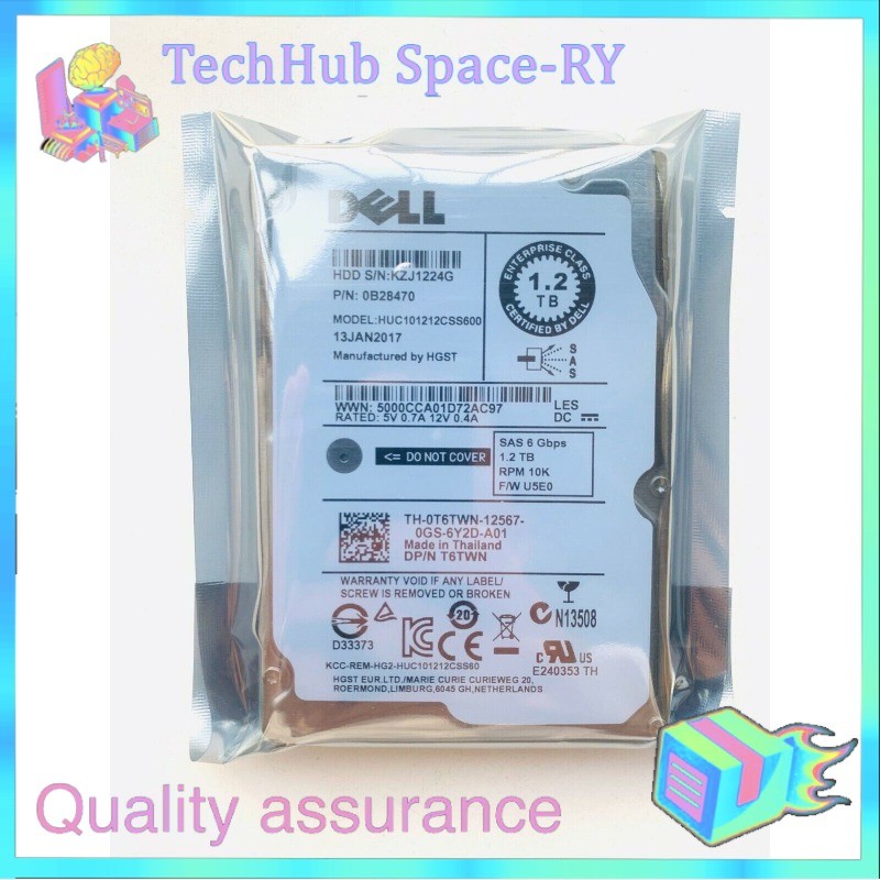 1.2TB 10K SAS 2.5" SAS 6G 0T6TWN HARD DRIVE Fits DELL SERVER R610 R620 R630 R710