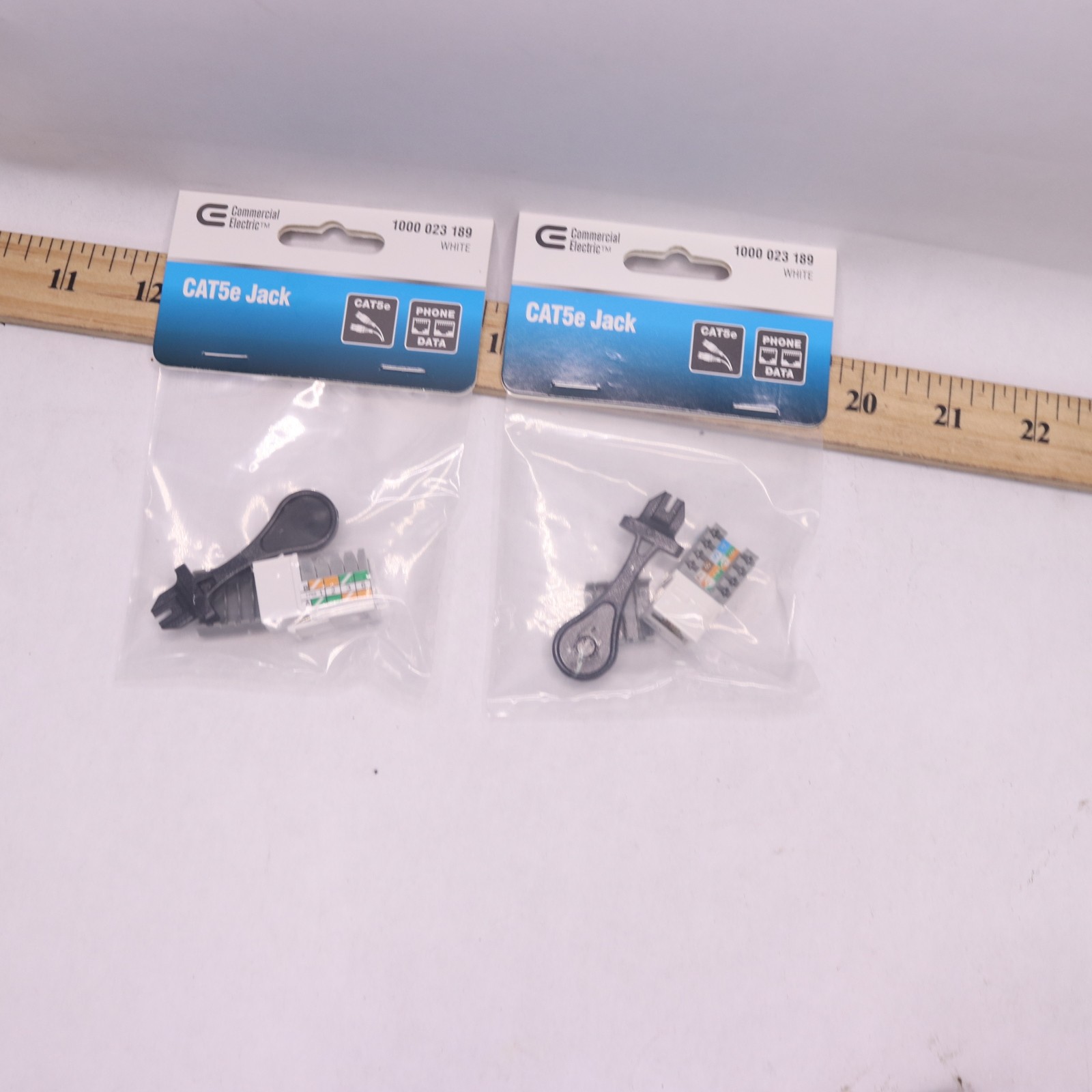 (2-Pk) Commercial Electric Category 5e Jack White 1000 023 189