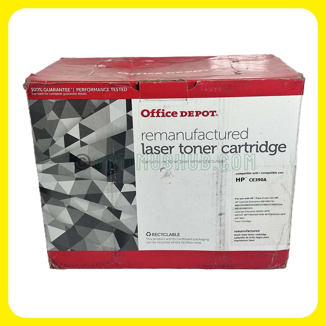 Office Depot CE390A Black Toner for HP LaserJet Enterprise 600 M602n M4555 M601n