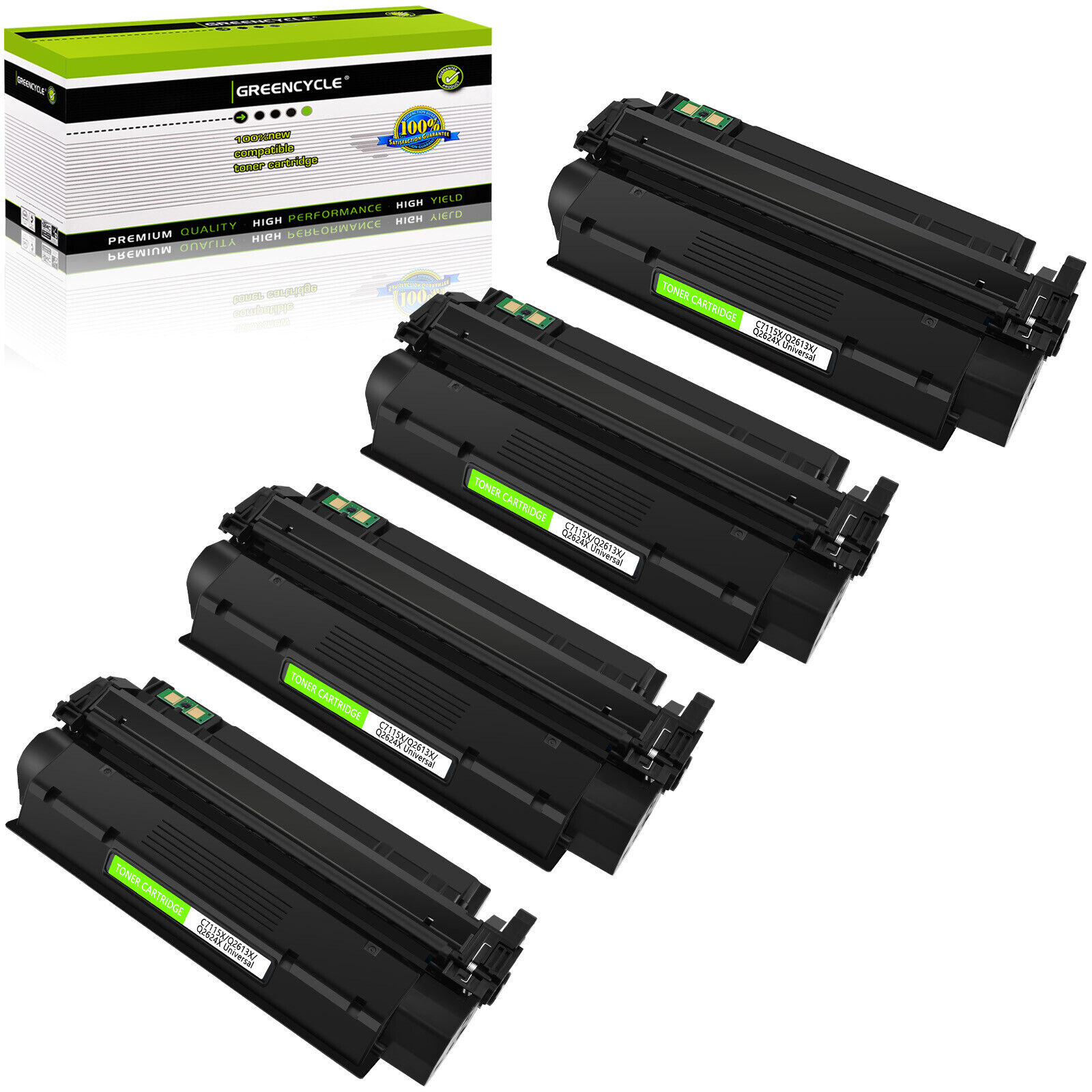 4 Pack C7115X Black High Yield Toner Fit for HP LaserJet 1220 3310 3380 3320NMFP