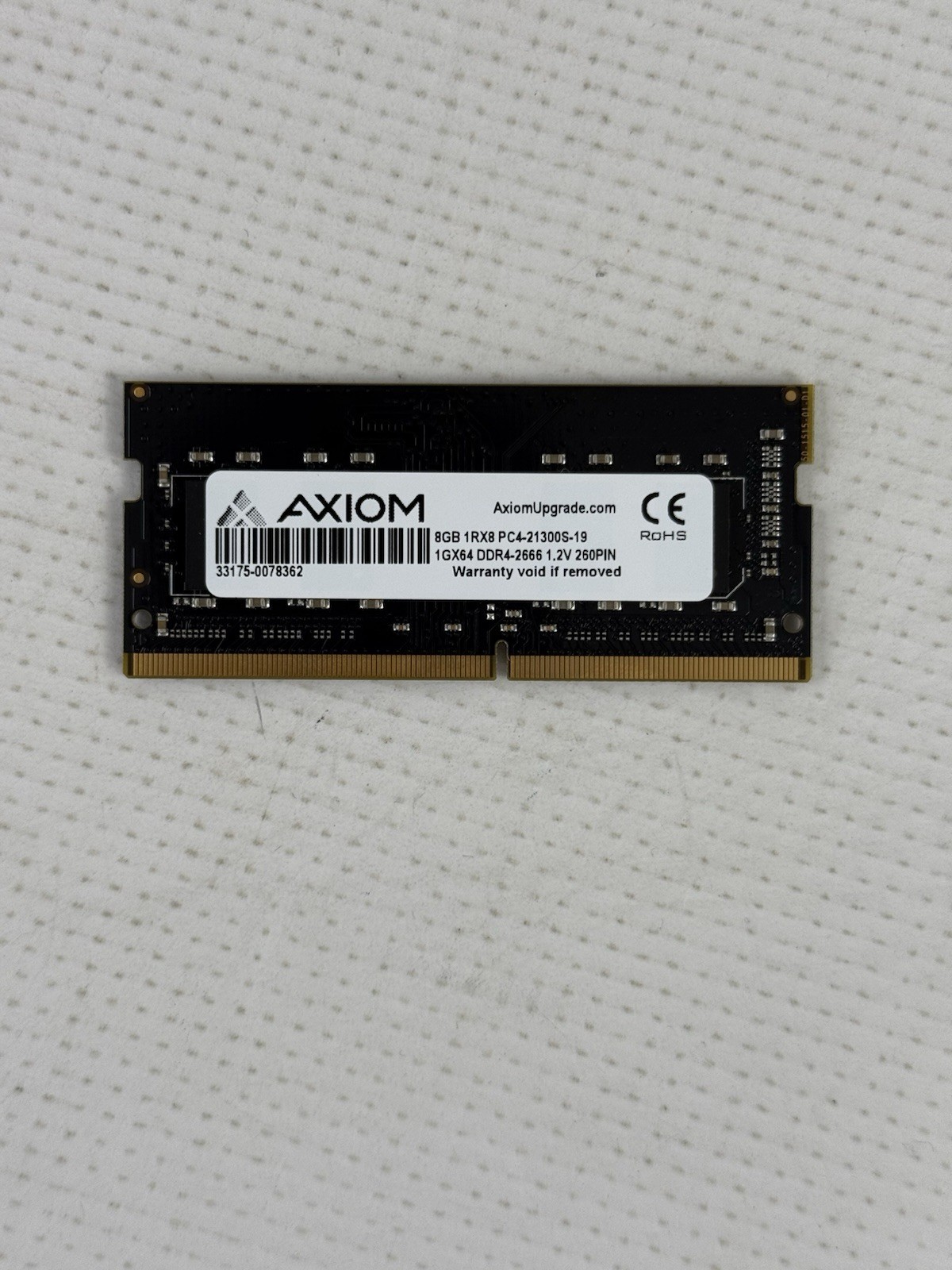Axiom 8GB DDR4-2666 PC4-21300S SODIMM Laptop RAM AX42666S19B/8G 260-Pin