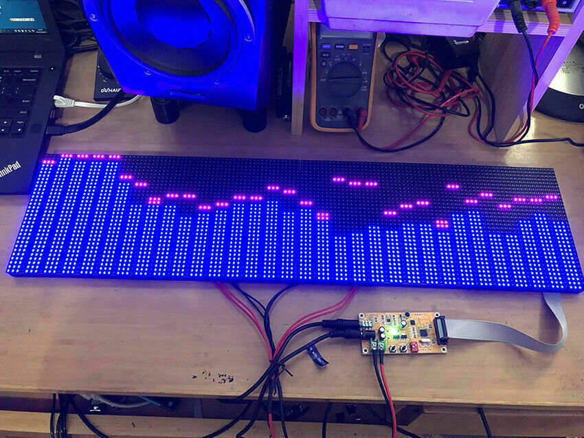 NEW 64cmx16cm voice control full color RGB music spectrum display LED / 64 mode