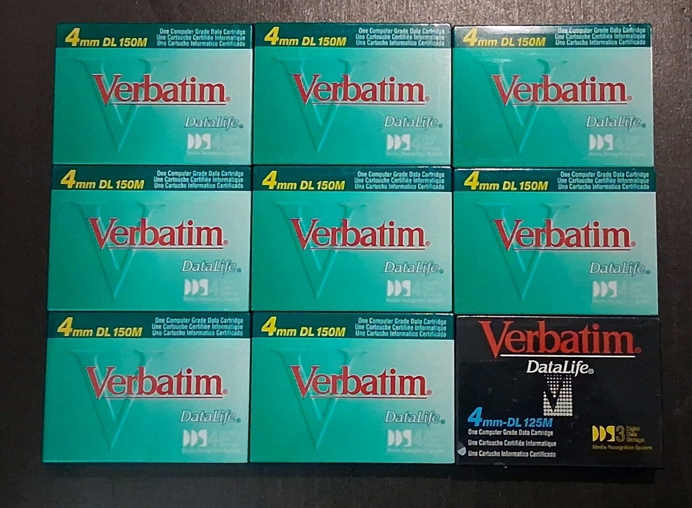 VERBATIM 4mm DL 150M/125M Computer Grade Data Cartridge 20GB NEW Sealed Lot of 9