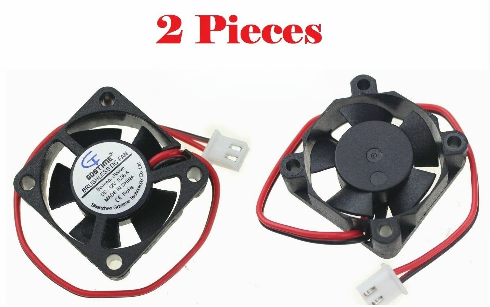 2PCS Gdstime 5 Blades 3010 3cm 30mm 12v Brushless DC Cooling Fan 30x30x10mm