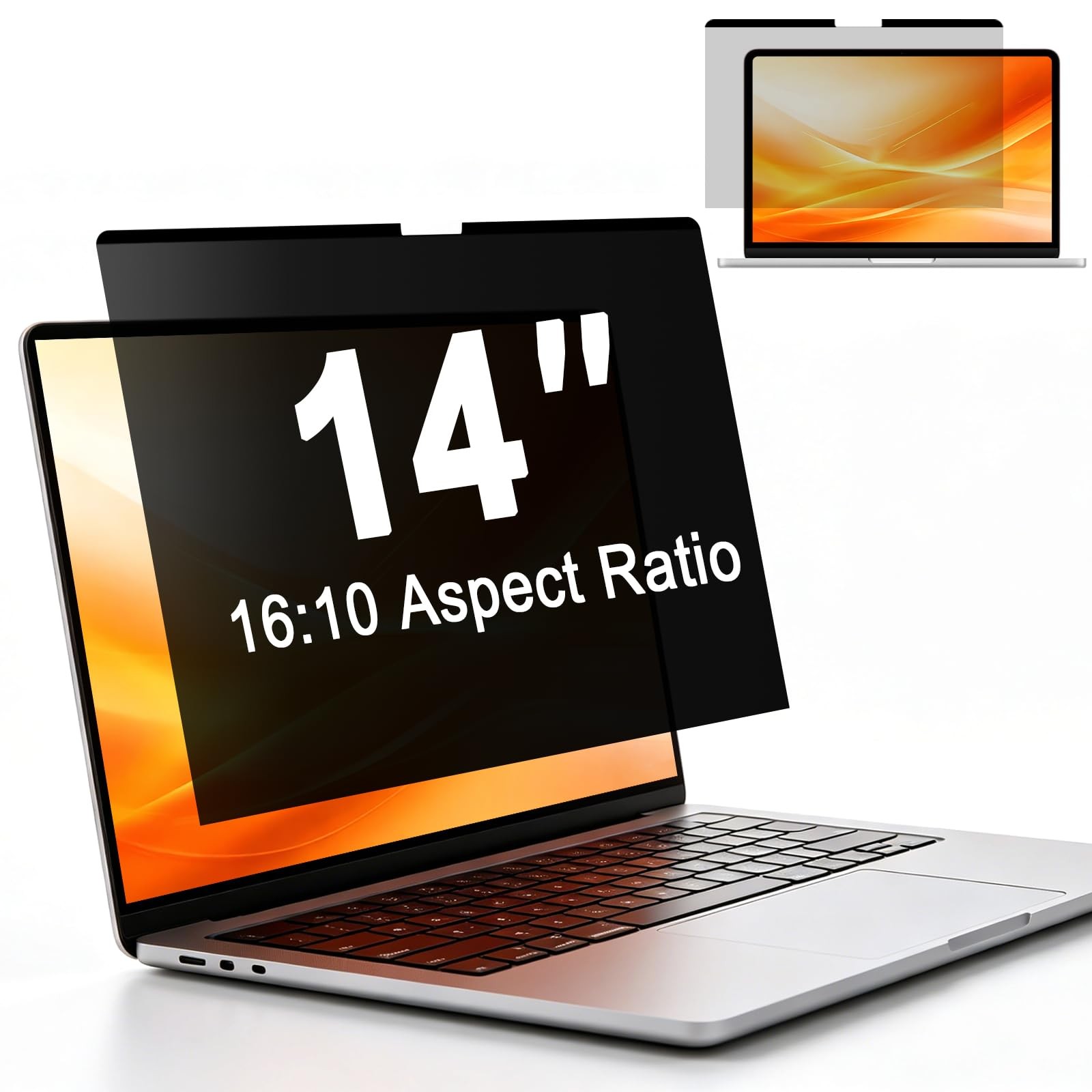 BSPROTE Magnetic Laptop for 14 inch with 16:10 aspect ratio laptop, black